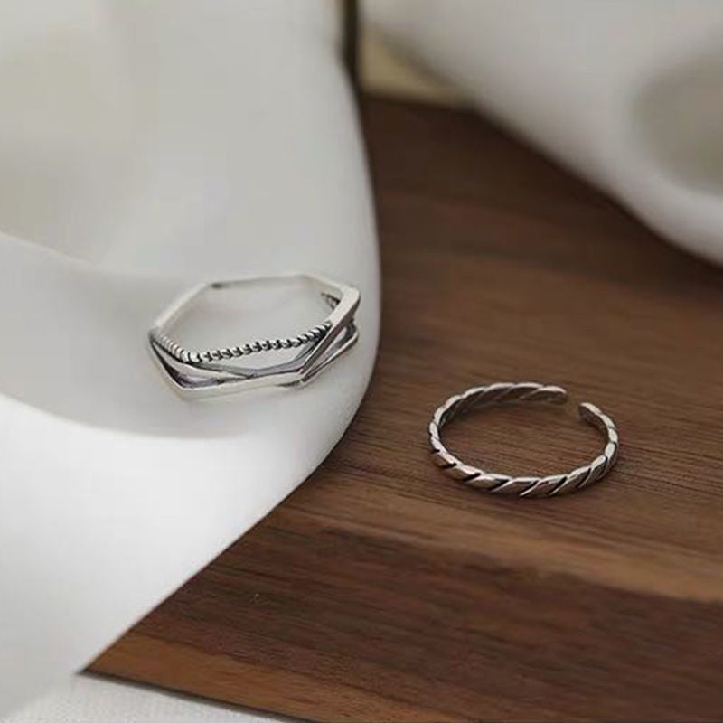 Minimalist Geometric Ring Set