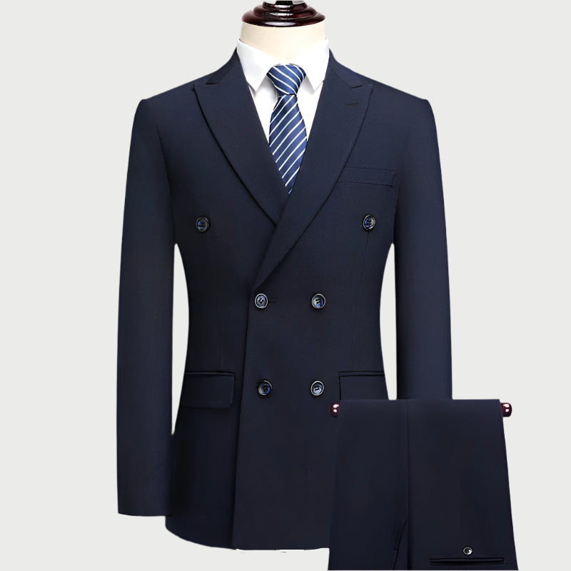 Men's Navy Double-Breasted 2-Piece Suit | Executive Collection