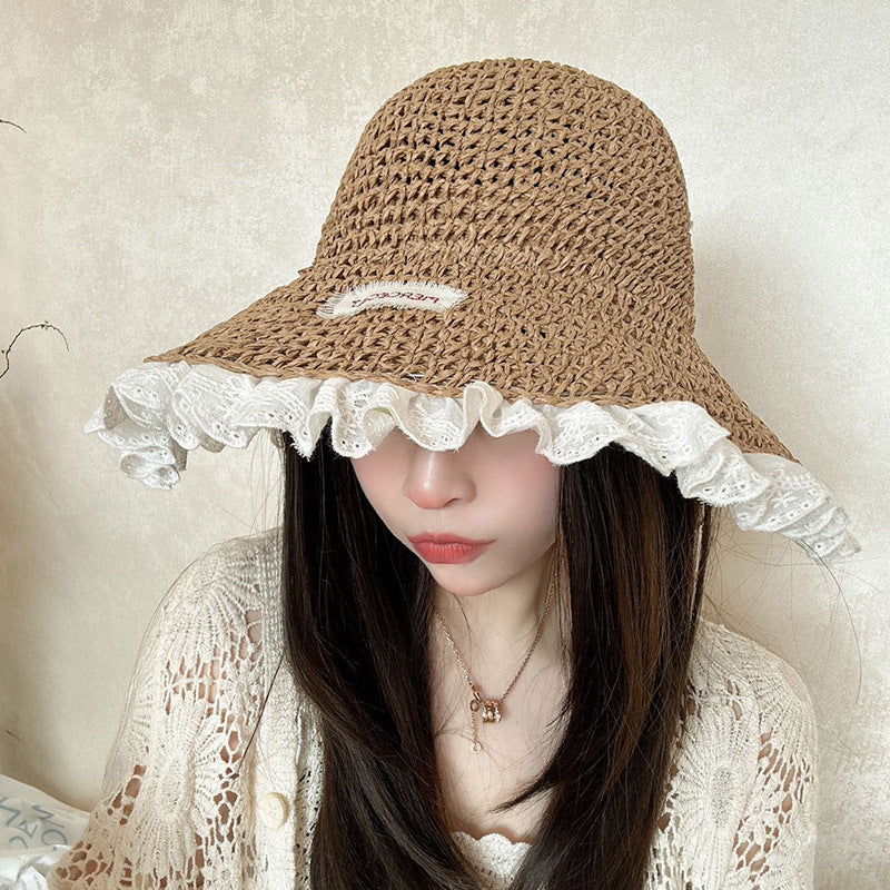 Elegant Brown Lace-Trimmed Women\'s Hat Women main image 4
