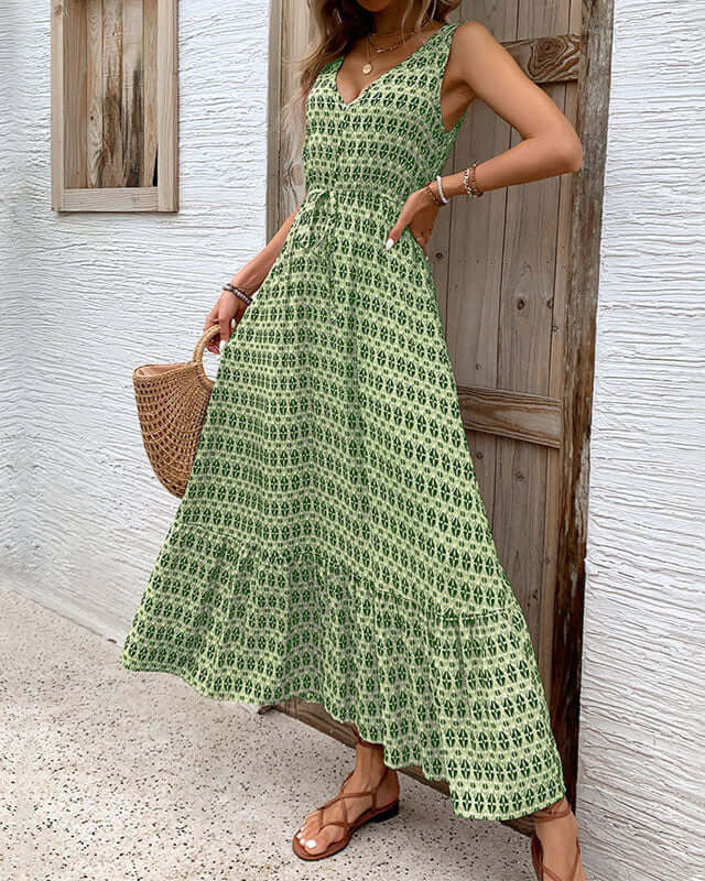 Boho Floral Maxi Dress | Sleeveless V-Neck Summer Boho Dresses for Wom ZINNTRA Boho Floral Maxi Dress | Sleeveless V-Neck Summer Boho Dresses for Wom ZINNTRA
