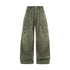 Army green cargo pants flat lay front, straight leg and cargo pockets