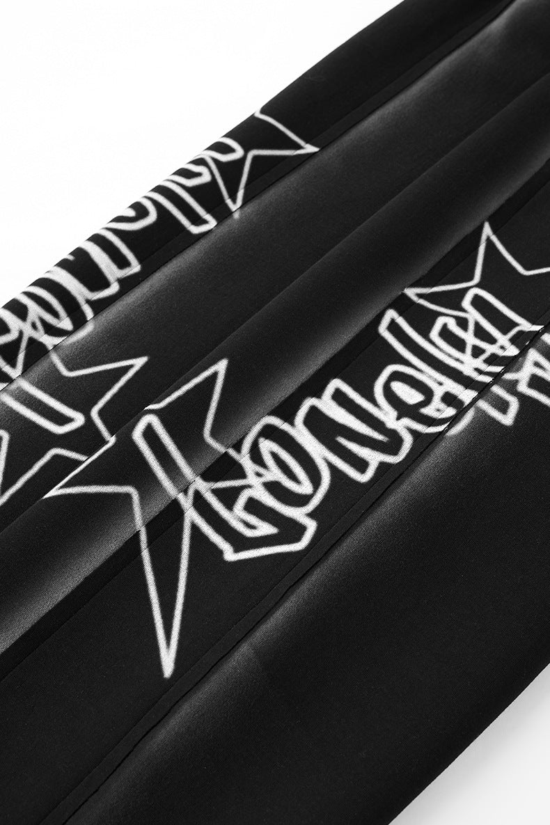 Print close-up—bold “Lonely” graphic and star outline on leg.