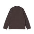 Brown cotton blend half zip long sleeve t shirt casual streetwear style