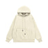 Cream hoodie flat lay front, kangaroo pocket