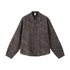 Dark-brown plaid shirt flat lay front, relaxed oversized cut