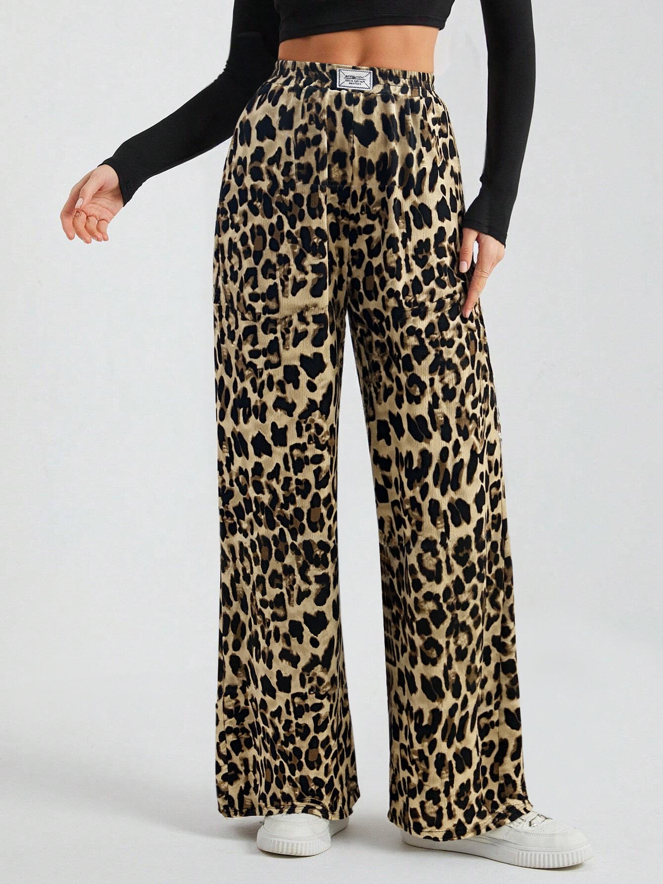 Leopard Wide Leg Pants High Waist Streetwear Trousers – ZINNTRA