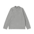 Light gray cotton blend half zip long sleeve t shirt relaxed fit