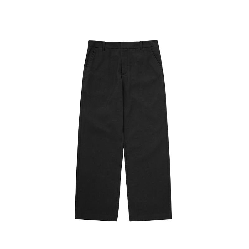 Mens dress pants black flat front, straight fit light business