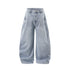 Light blue mid rise wide leg jeans color swatch, front view