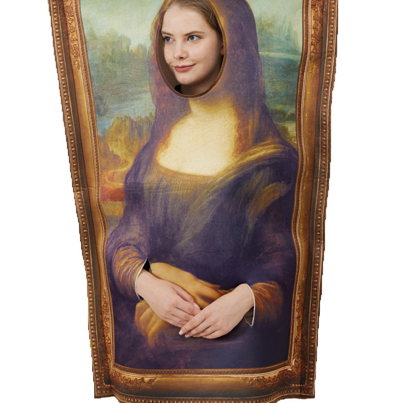 mona lisa painting halloween costume funny art parody front view