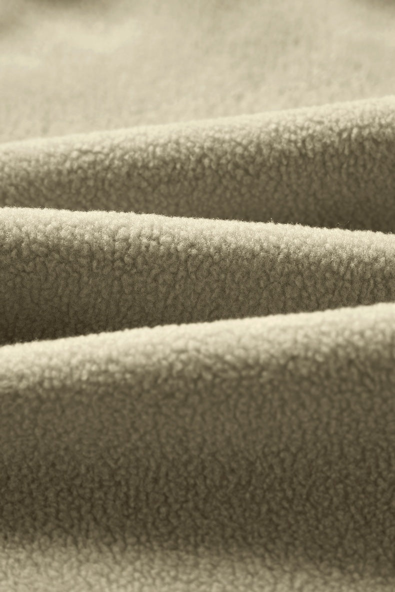 Brushed fleece interior texture detail, men’s oversized sweatshirt
