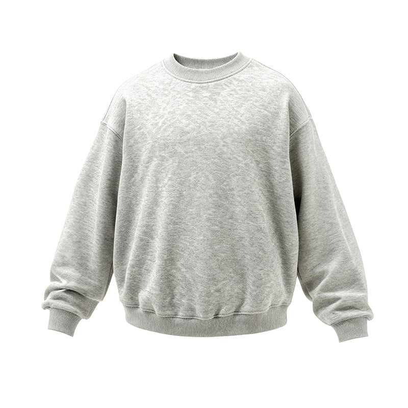 Men’s oversized sweatshirt light gray flat front, drop shoulder