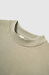 Crewneck rib collar detail on men’s oversized sweatshirt light khaki
