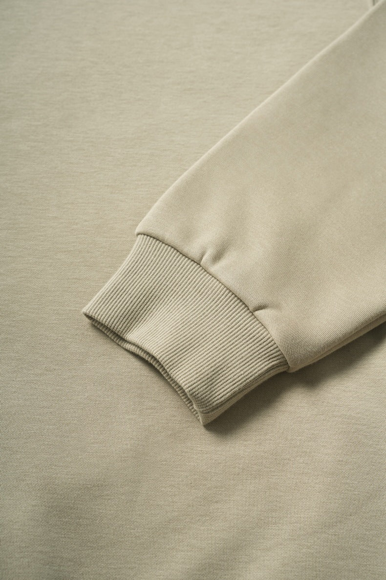 Rib cuff detail on men’s oversized sweatshirt light khaki