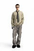 Men’s oversized sweatshirt light khaki flat front, minimal solid