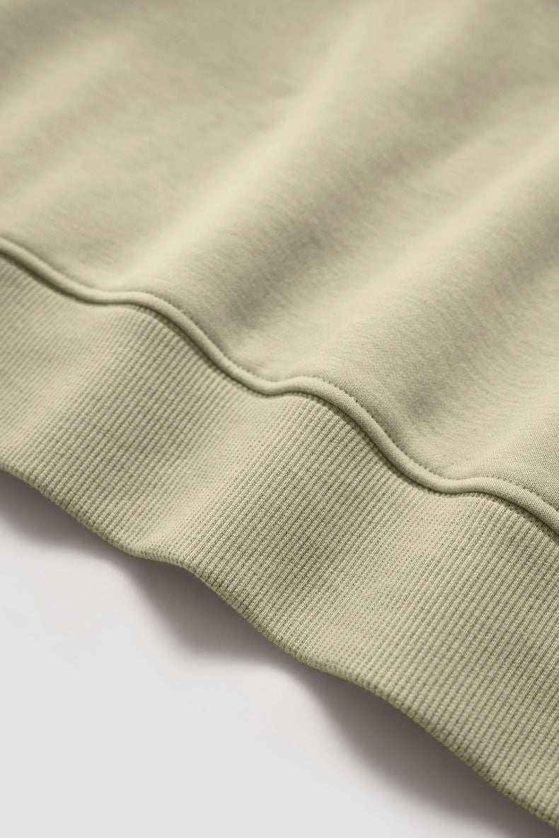 Rib hem and seam detail on men’s oversized sweatshirt light khaki
