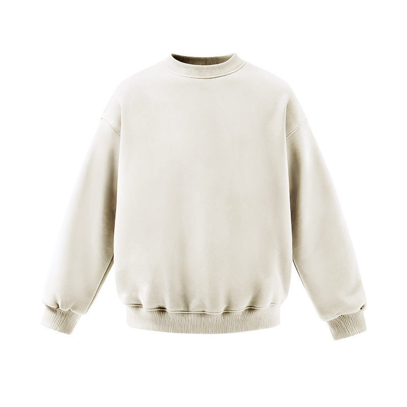 Men’s oversized sweatshirt off white flat front, rib cuffs and hem