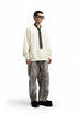 Men’s oversized sweatshirt off white on model, full body front