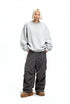Women’s oversized sweatshirt light gray full body with cargo pants