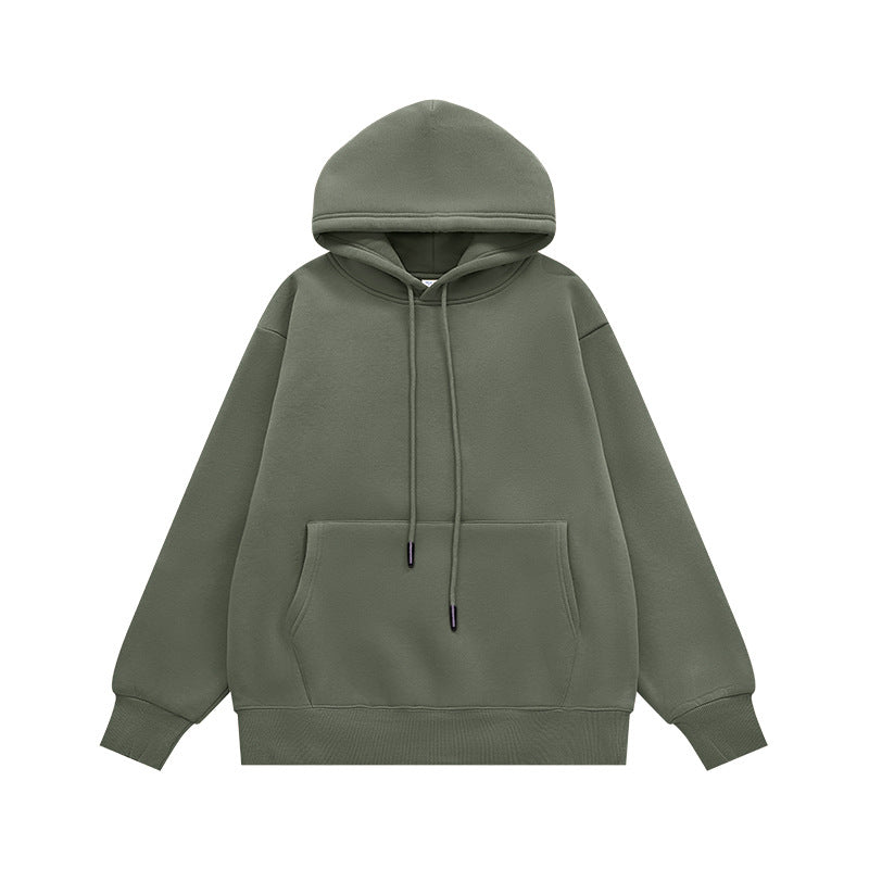 Sage hoodie flat lay front, pouch pocket