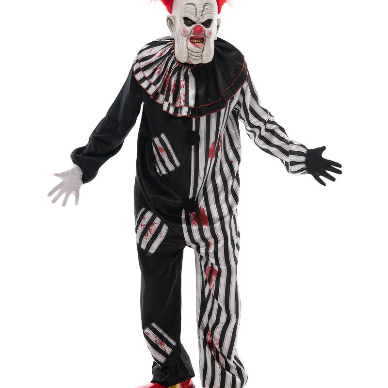 Scary clown Halloween costume full front view
