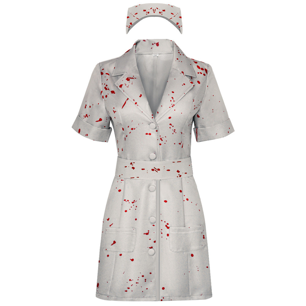 nurse halloween dress Silent Hill Nurse Costume Bloody Cosplay Halloween Outfit – ZINNTRA
