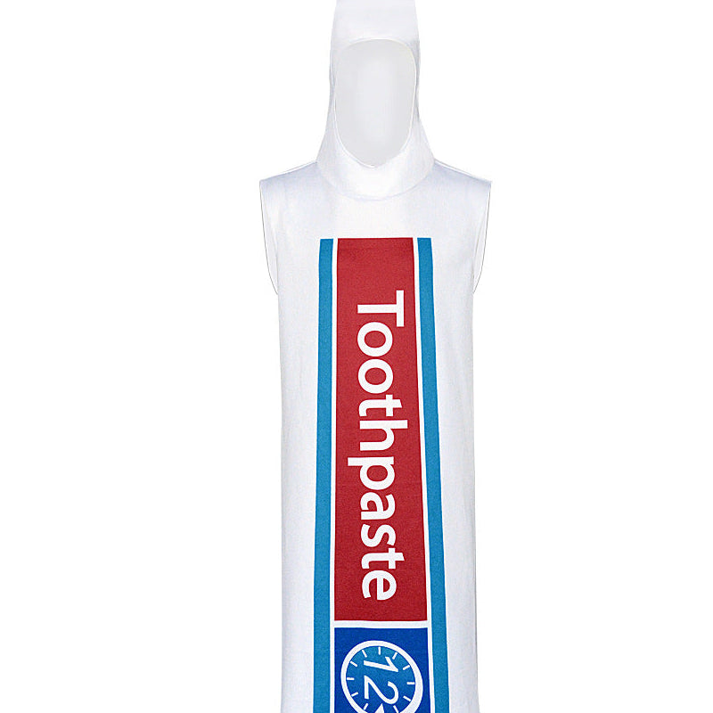 toothpaste halloween costume side angle funny couple cosplay outfit white tunic