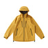 Yellow windbreaker jacket flat lay front view with chest zips