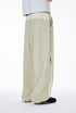 Light gray women’s wide leg pants back-side angle, straight cuff