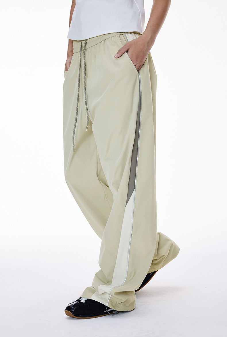 Light gray wide leg pants side view, airy stride