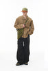 Yellow plaid shirt on model front view, oversized street fit