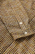 Yellow plaid shirt sleeve and cuff placket detail, micro checks