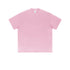 Soft pink oversized t-shirt with crew neck and drop shoulder design photographed flat against white background