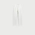 White sweatpants with elastic waistband, drawstring and side pockets displayed on light gray background
