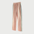 Pink wide-leg pants with side stripe and drawstring