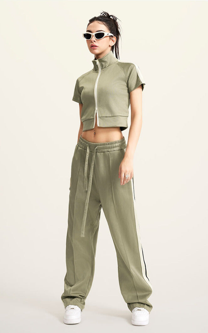 Women's Zip-Up Crop Top | Y2K Athletic Style