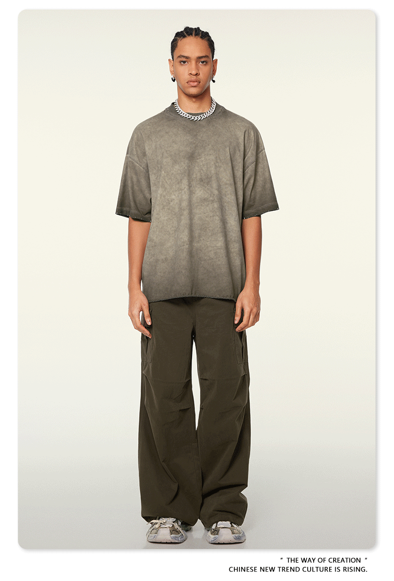 Men's Shadow Fade Oversized Tee | Acid Wash Streetwear