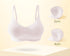 Light purple  seamless bra with removable padding for adjustable shape.