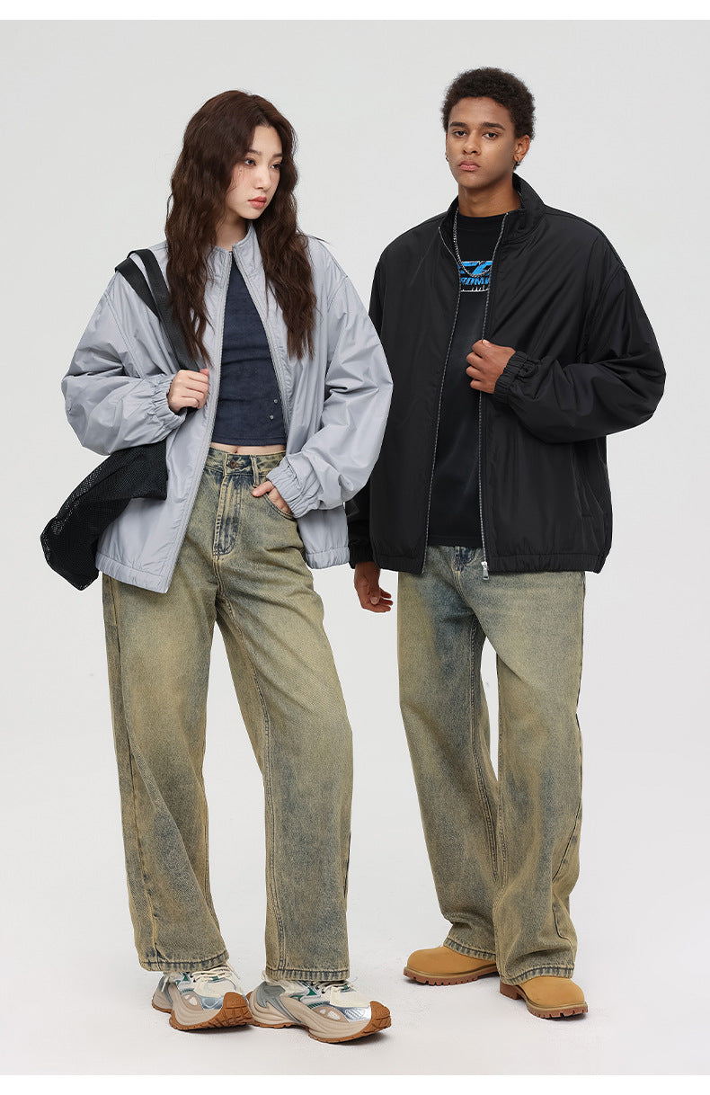 Oversized Balloon Sleeve Bomber Jacket