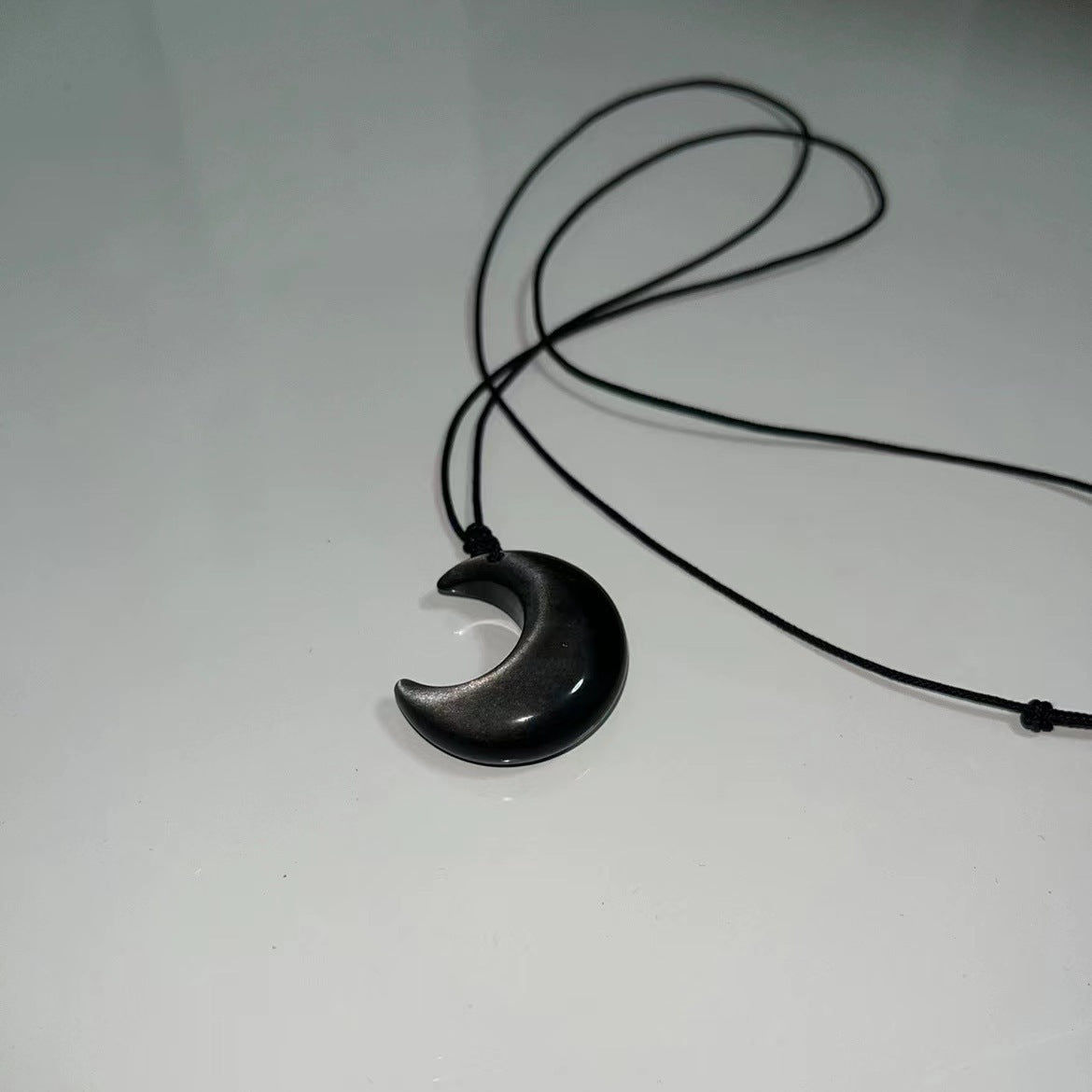 Pearlescent Moon Black & White Chain Necklace