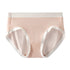  Coral mid-rise brief with white contrast trim along waistband and leg openings, flat lay product photo