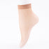 Nude sheer ankle sock with ribbed sole detail photographed on white background