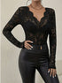floral lace long sleeve top front view