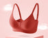 Red seamless bra with a smooth finish and supportive fit.
