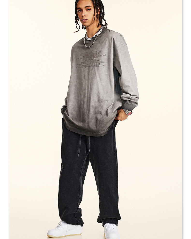 Minimalist Poetry Cotton Long Sleeve Tee