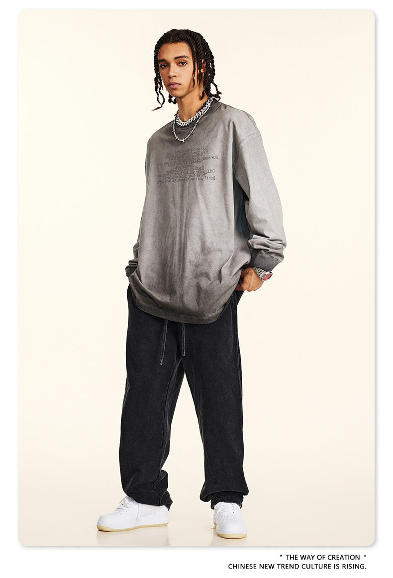 Minimalist Poetry Cotton Long Sleeve Tee