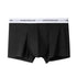 Black men's boxer briefs with white "UNDERWEAR" logo elastic waistband, showcasing modern underwear design