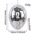  A silver mirrored disco Easter egg with a shiny reflective surface, dimensions: 14cm x 10cm, weight: 122g.