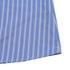 The hem of the dress showing the vertical stripe pattern and neatly stitched edge.