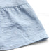 Close-up of the hemline of a baby blue tiered babydoll dress, showcasing the fabric texture.